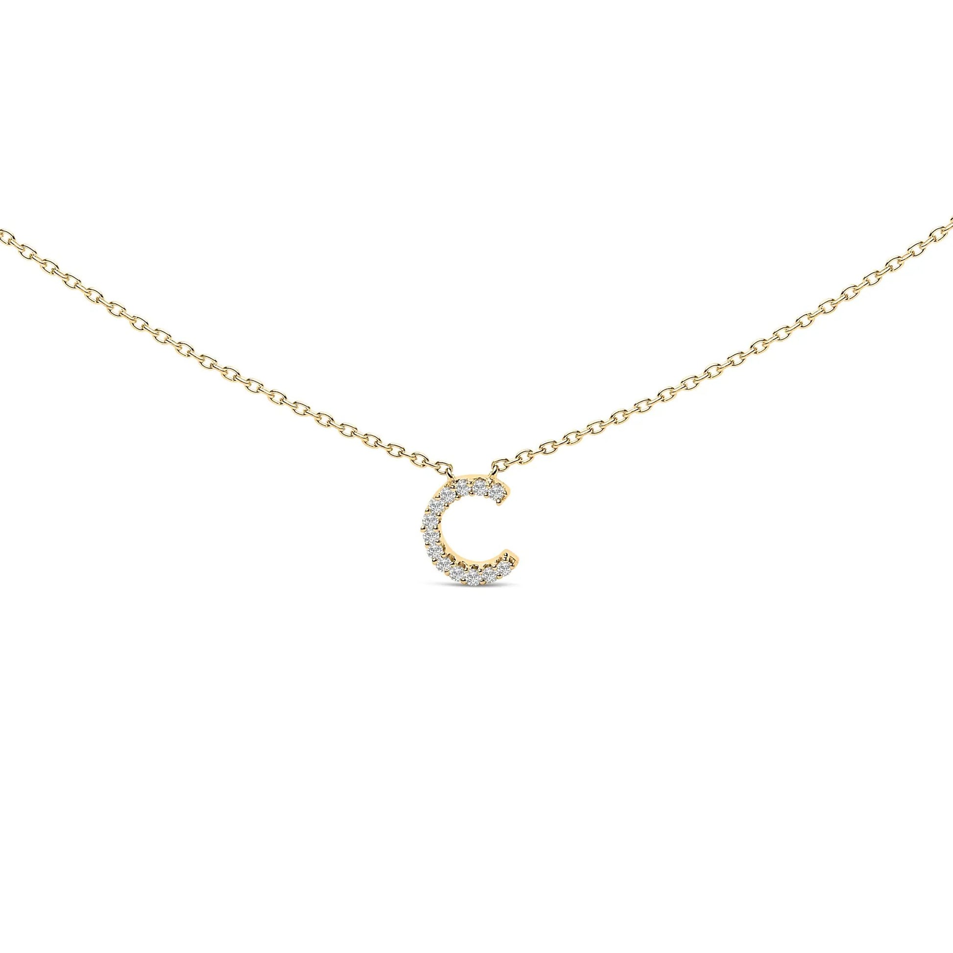 10K white gold A initial pendant necklace on a gold-tone chain on Tampa Home & Garden Store