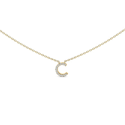 10K white gold A initial pendant necklace on a gold-tone chain on Tampa Home & Garden Store