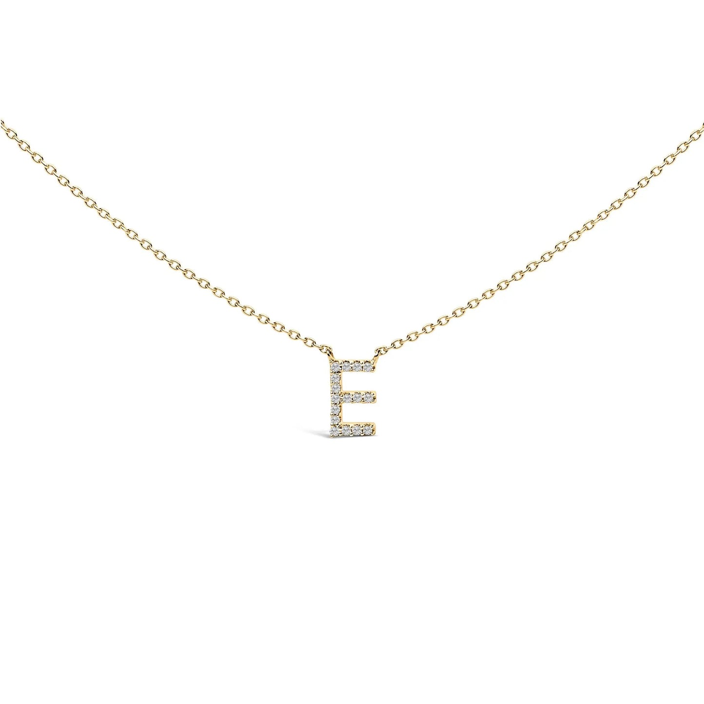 10K white gold A initial pendant necklace with diamond accents on a gold chain on Tampa Home & Garden Store