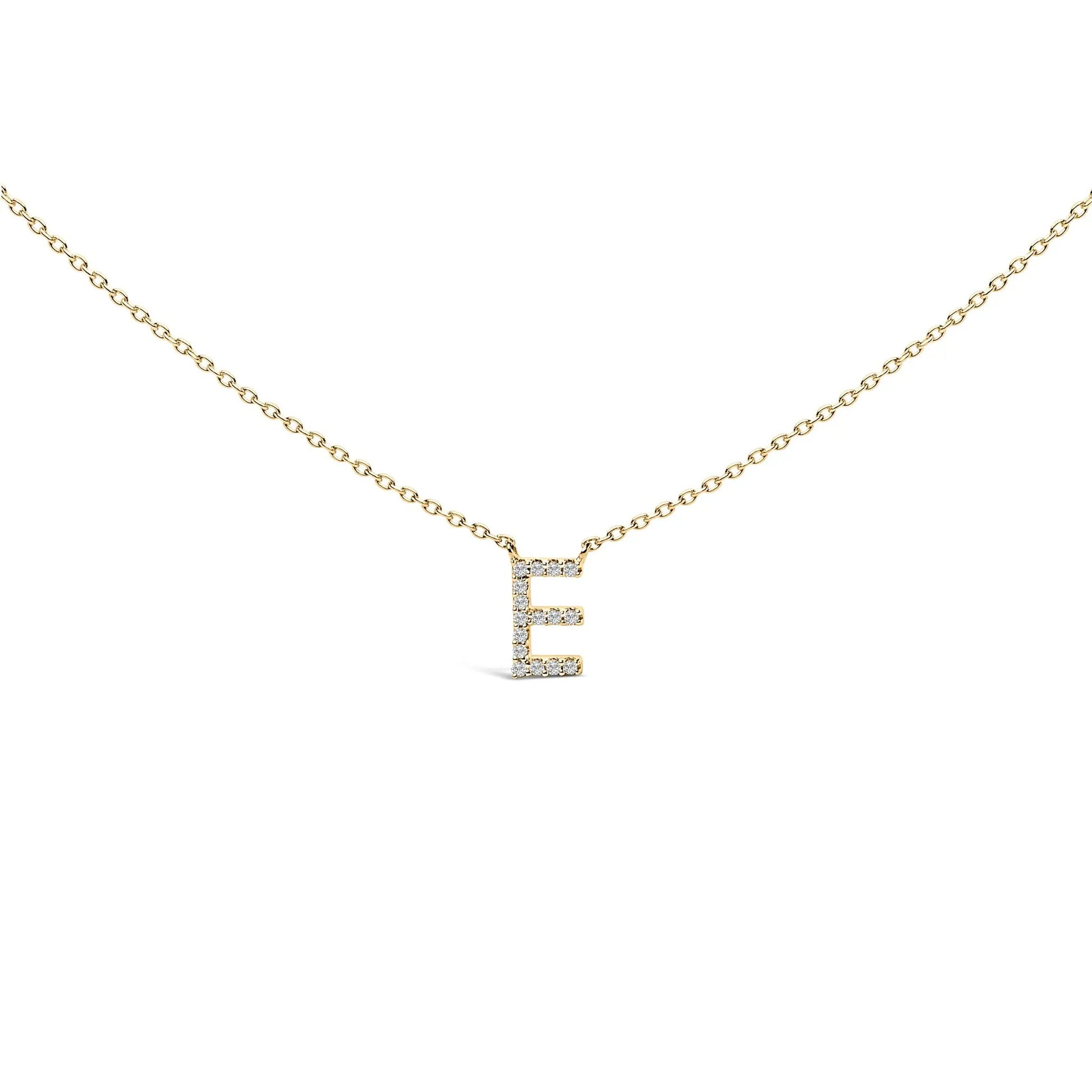 10K white gold A initial pendant necklace with diamond accents on a gold chain on Tampa Home & Garden Store