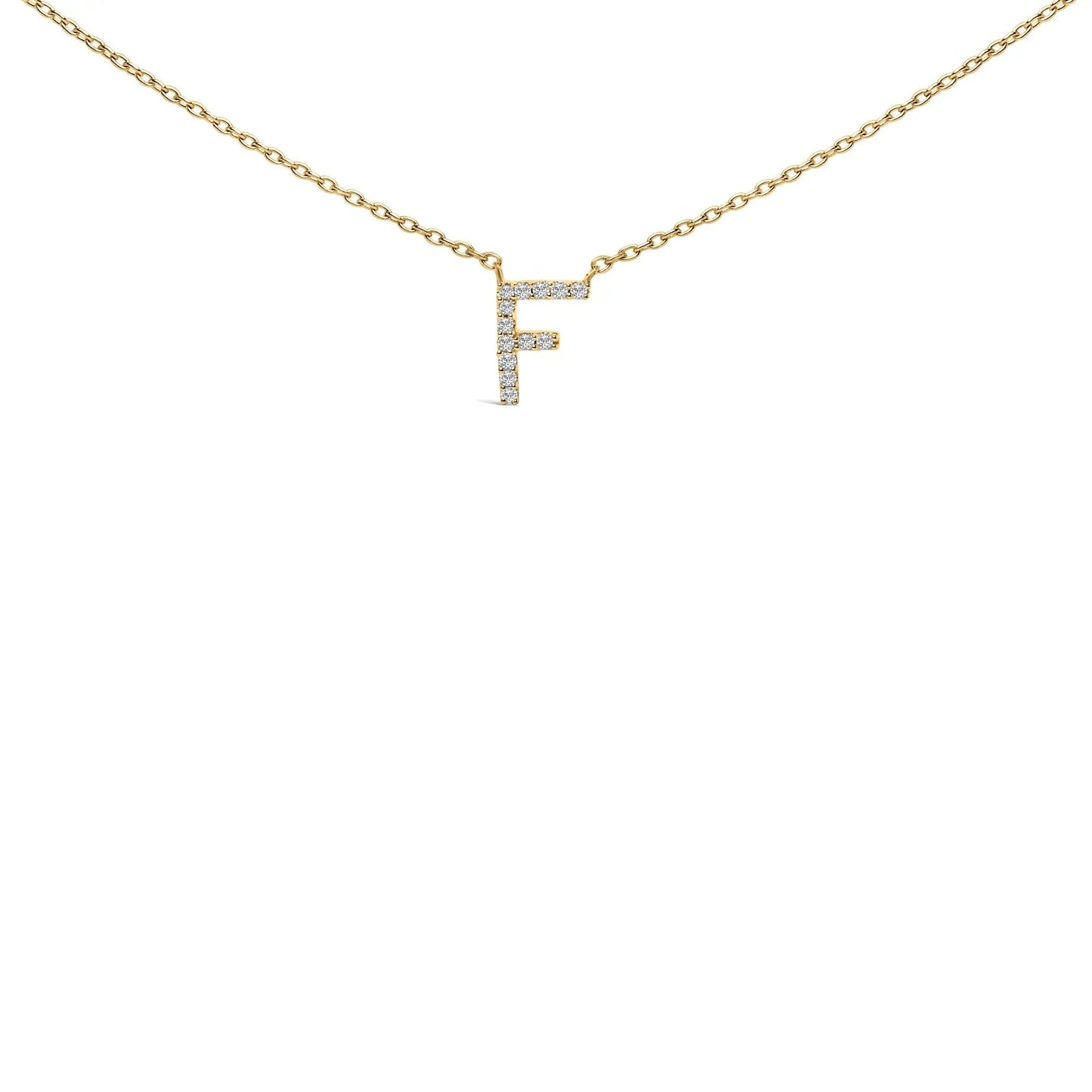 Yellow gold necklace with diamond-accent initial pendant on Tampa Home & Garden Store