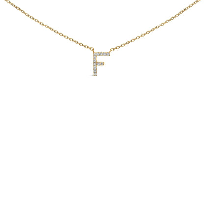 Yellow gold necklace with diamond-accent initial pendant on Tampa Home & Garden Store
