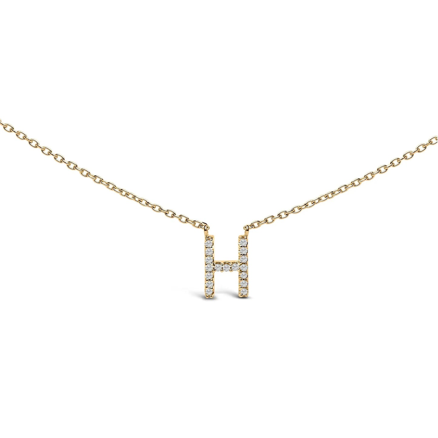 10K white gold diamond-accent A-block initial pendant necklace with diamond-studded frame on Tampa Home & Garden Store