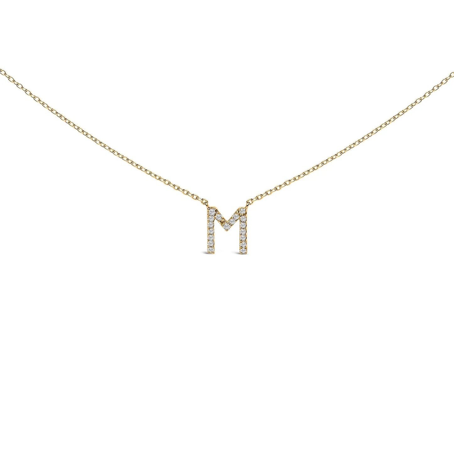 10K yellow gold chain necklace with diamond-accent A-shaped initial pendant on Tampa Home & Garden Store
