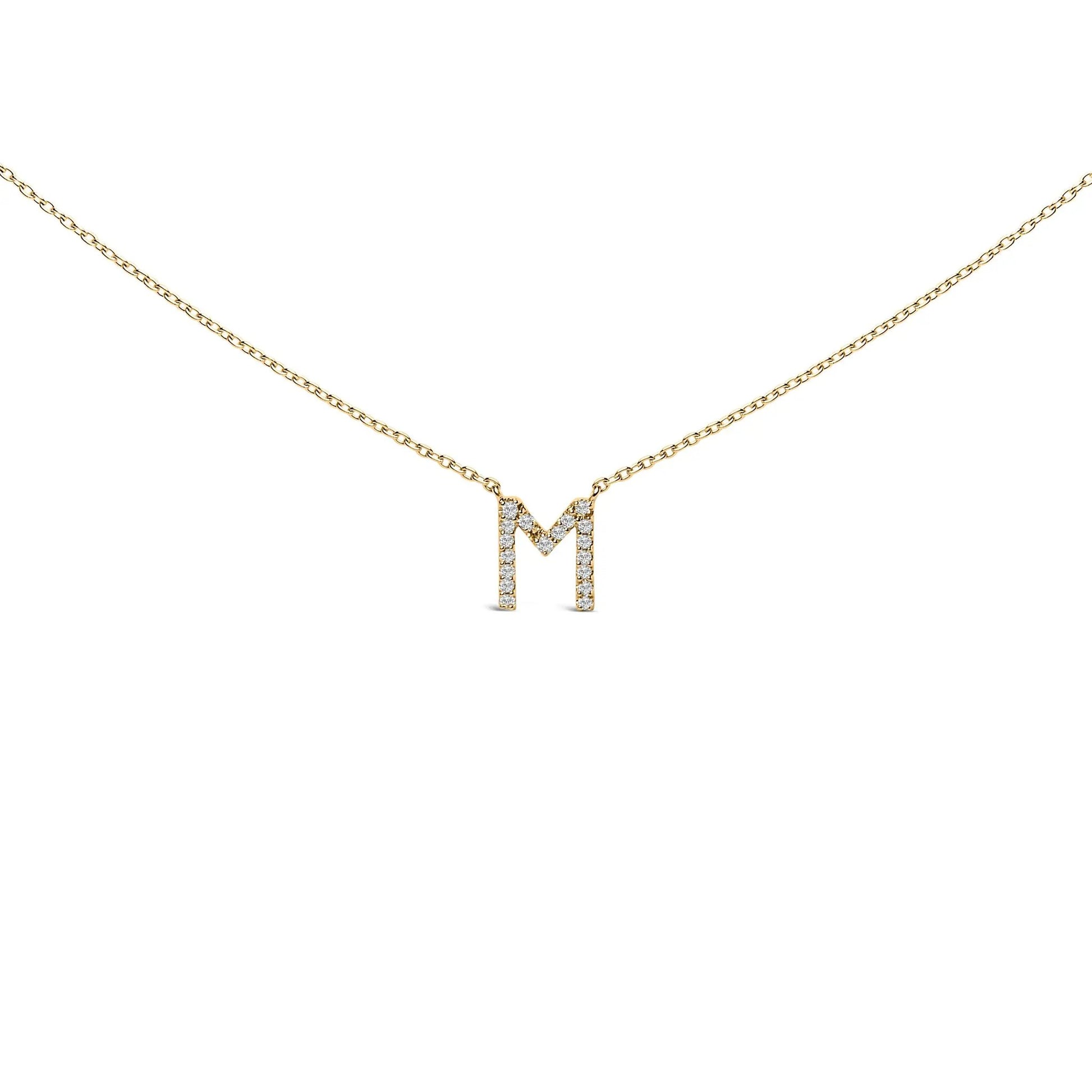 10K yellow gold chain necklace with diamond-accent A-shaped initial pendant on Tampa Home & Garden Store