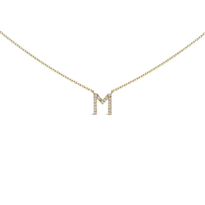 10K yellow gold chain necklace with diamond-accent A-shaped initial pendant on Tampa Home & Garden Store