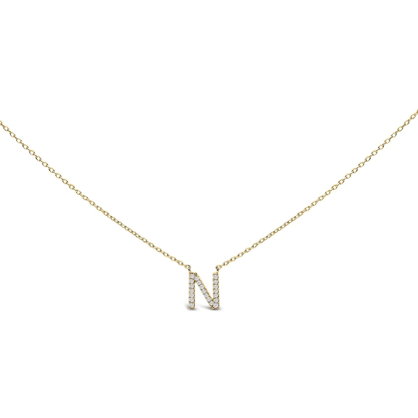 10K white gold diamond-accent A block initial pendant necklace with gold chain on Tampa Home & Garden Store