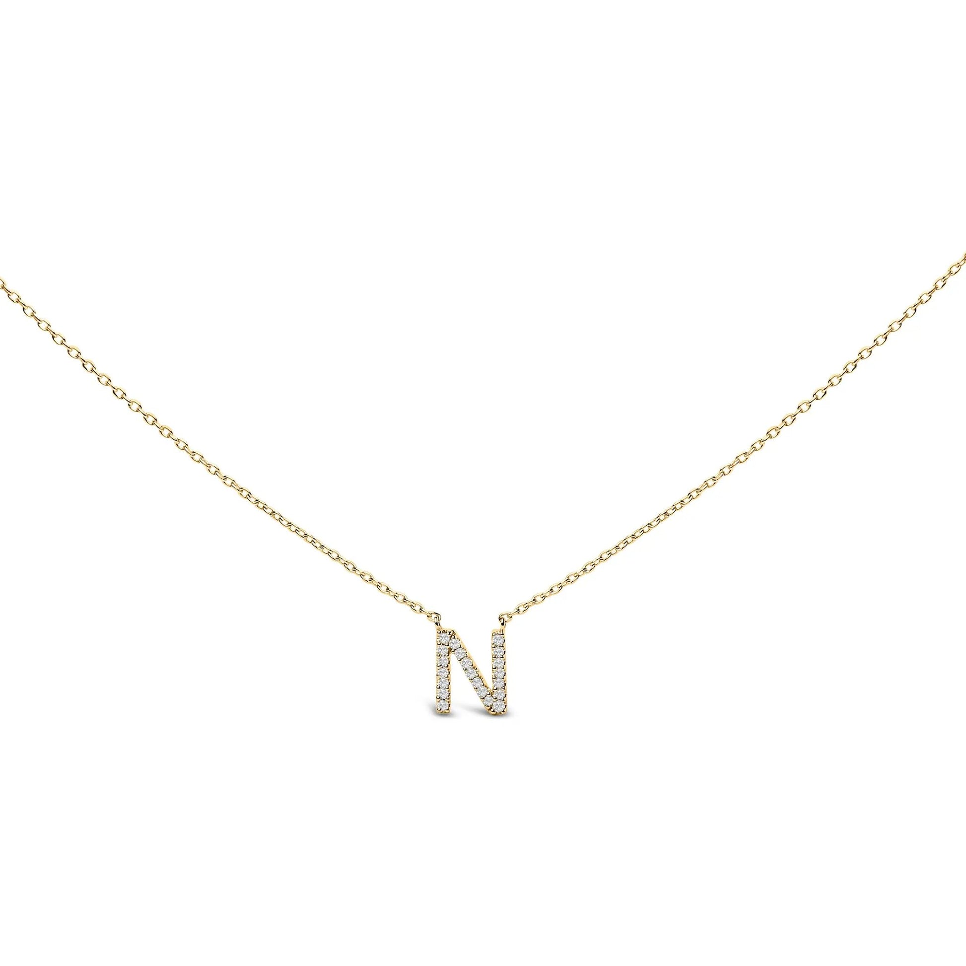10K white gold diamond-accent A block initial pendant necklace with gold chain on Tampa Home & Garden Store