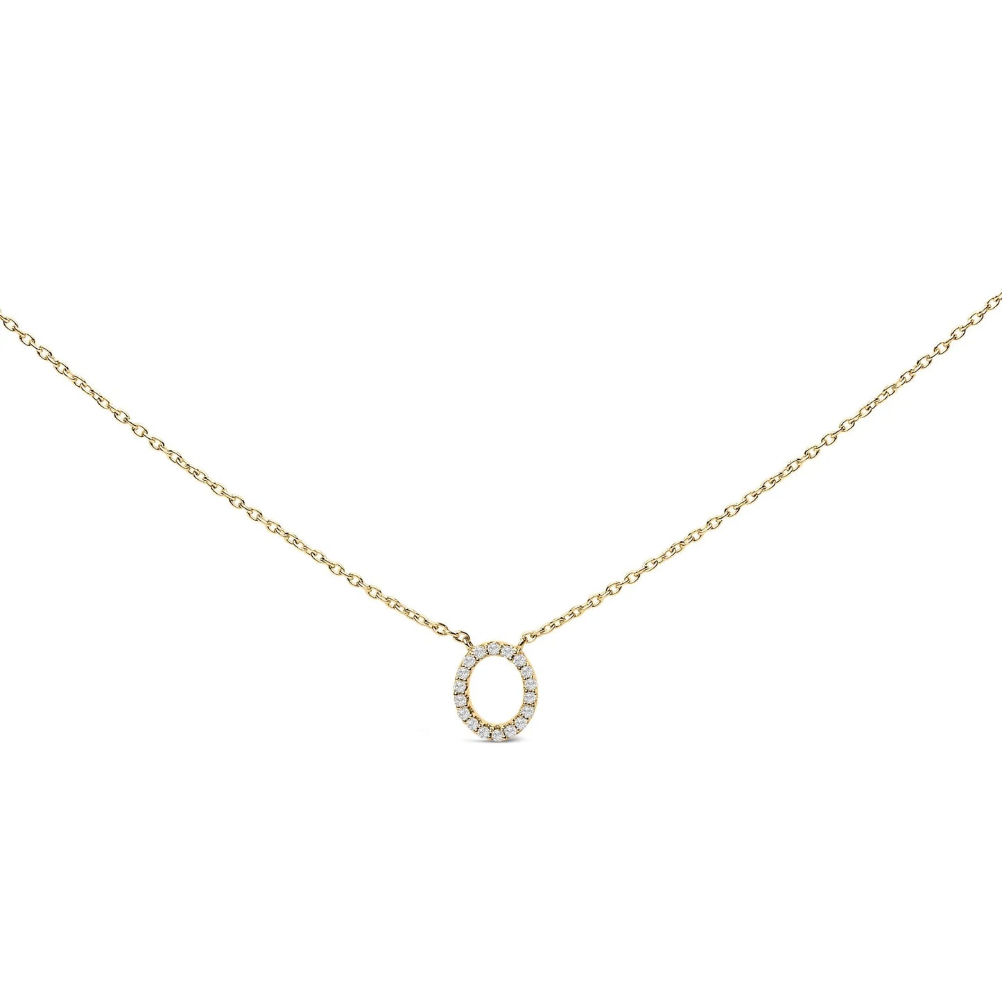 A-block initial pendant necklace with diamond accents on a gold-tone chain on Tampa Home & Garden Store
