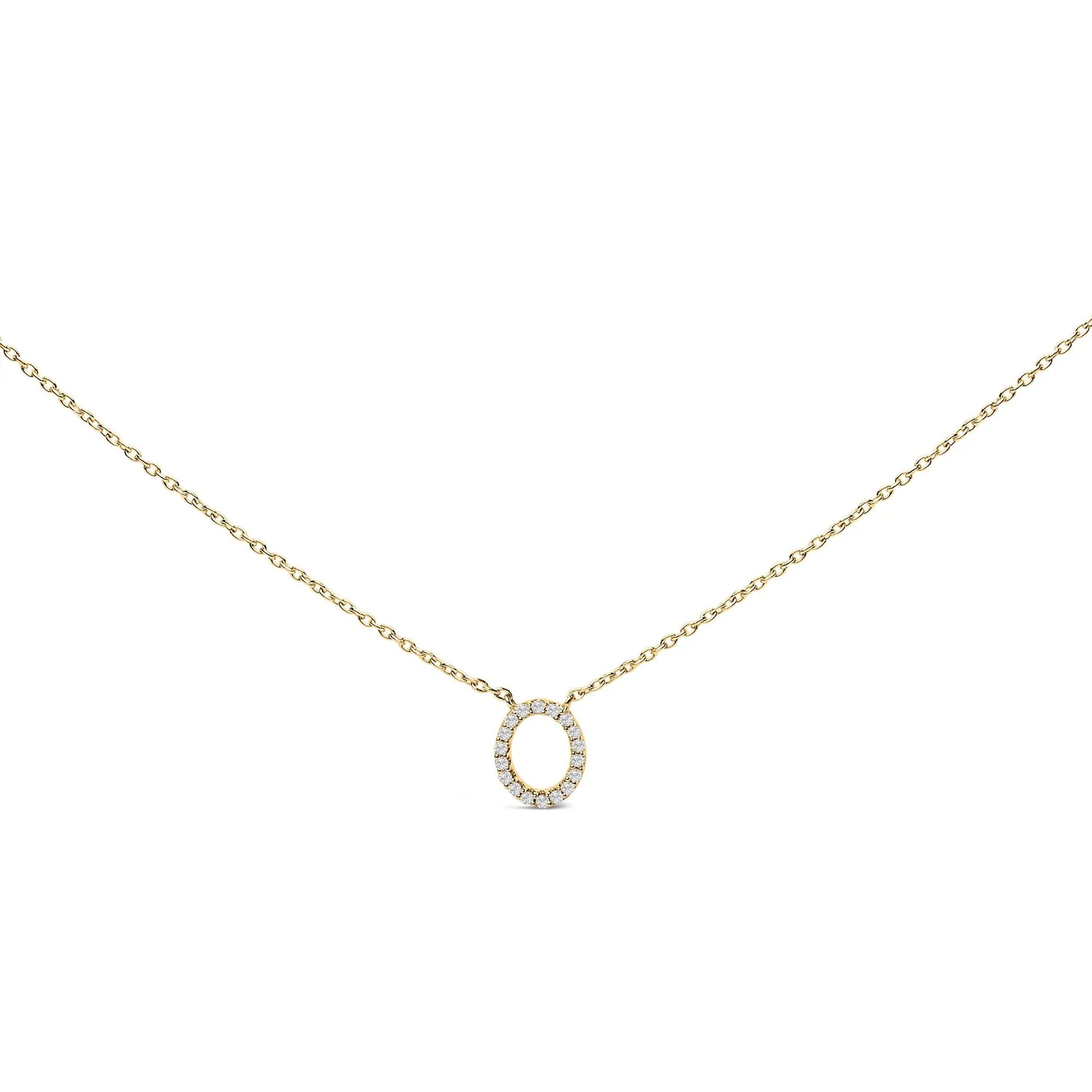 A-block initial pendant necklace with diamond accents on a gold-tone chain on Tampa Home & Garden Store