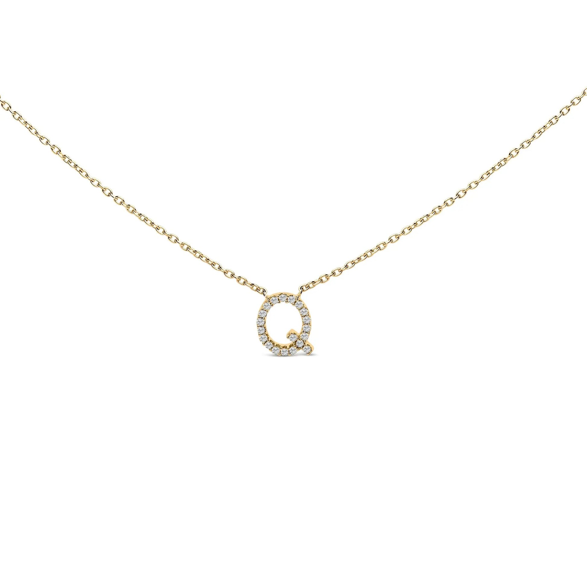 A Initial Pendant Necklace with diamond accents on a gold-tone chain by Bids.com on Tampa Home & Garden Store