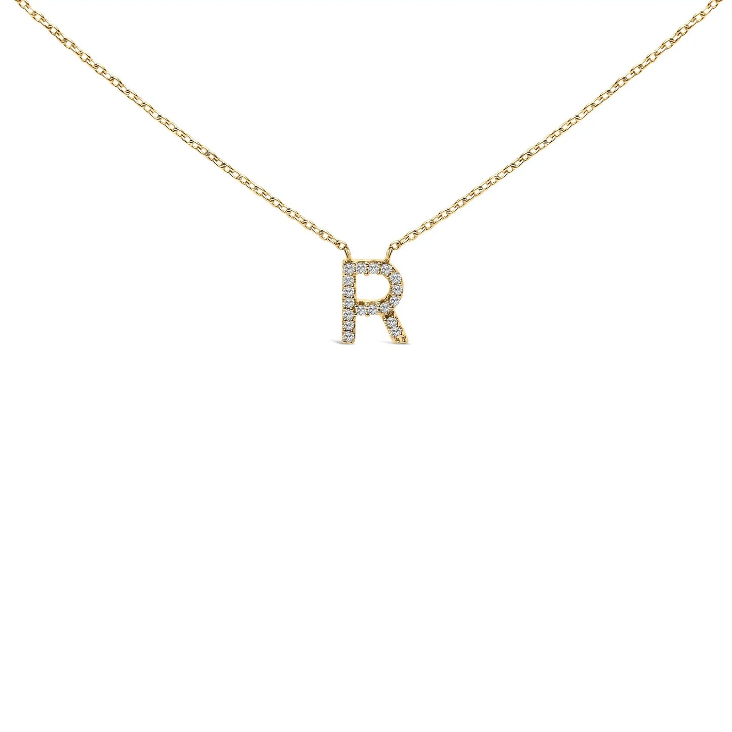 Gold-tone initial pendant necklace with diamond accents on a delicate chain on Tampa Home & Garden Store