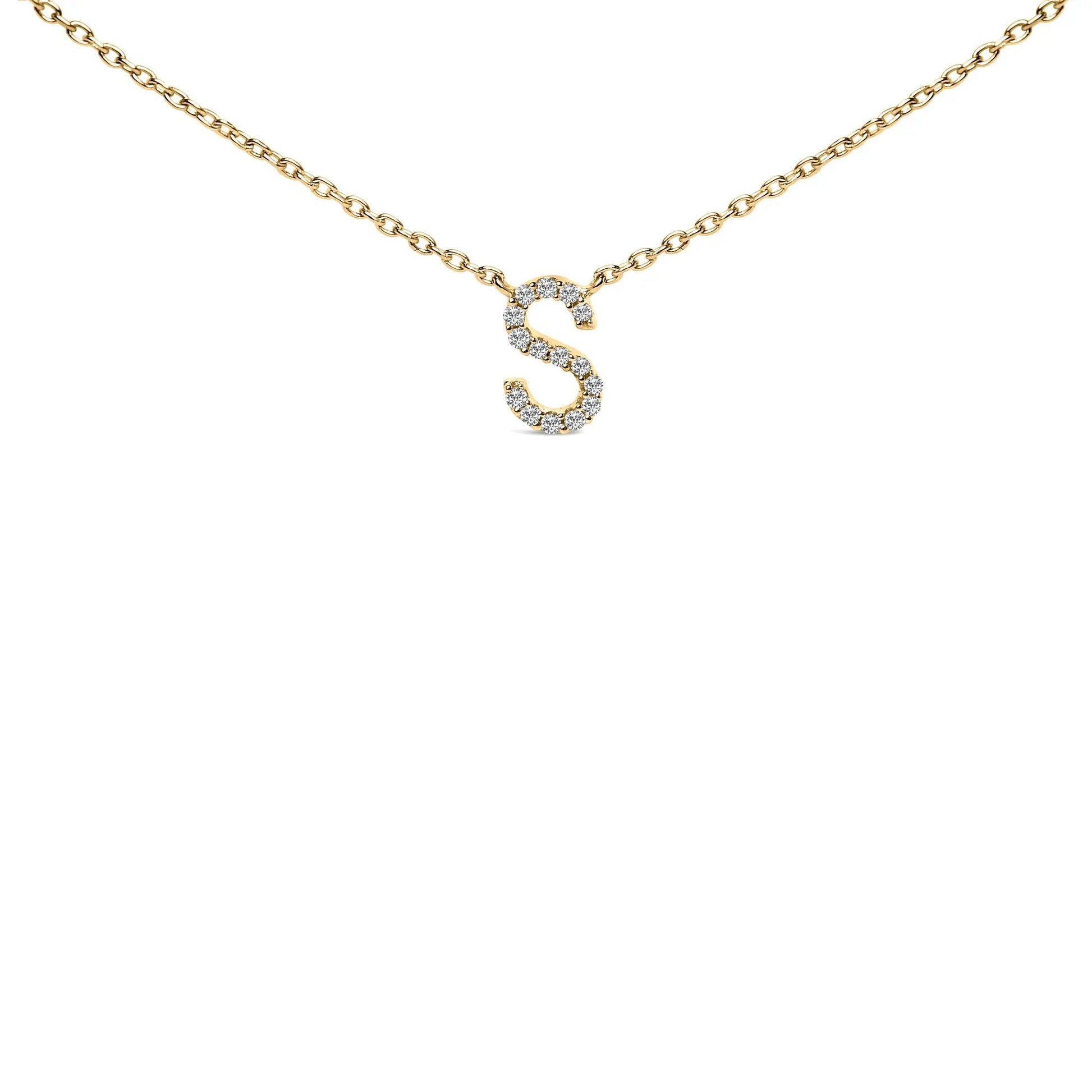 Gold-tone A initial pendant necklace with diamond accents on a delicate chain on Tampa Home & Garden Store