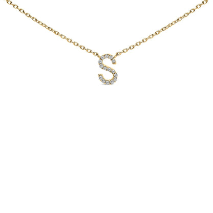 Gold-tone A initial pendant necklace with diamond accents on a delicate chain on Tampa Home & Garden Store