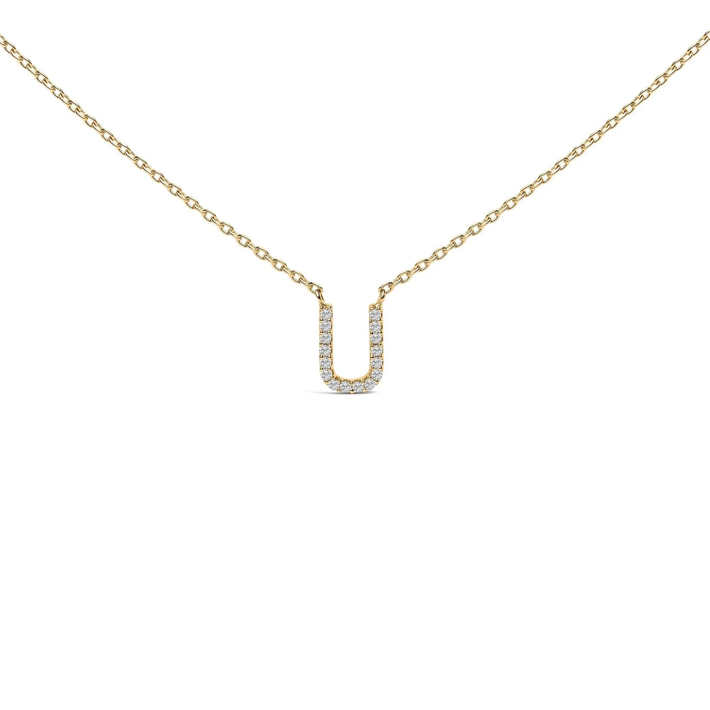 Gold 10K chain necklace with diamond-accent A block initial pendant on Tampa Home & Garden Store
