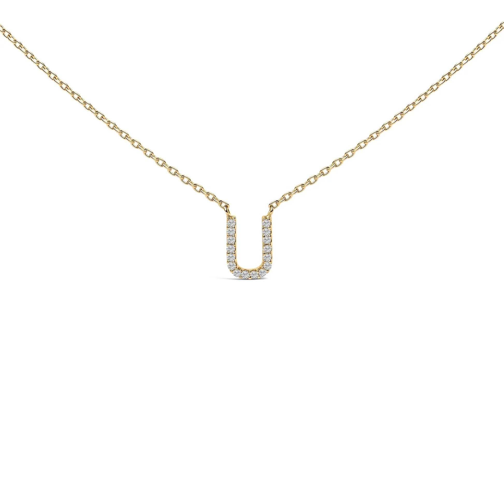 Gold 10K chain necklace with diamond-accent A block initial pendant on Tampa Home & Garden Store