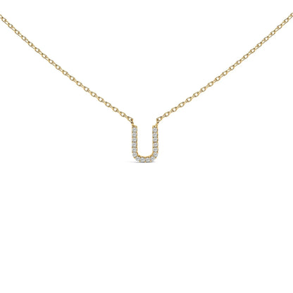 Gold 10K chain necklace with diamond-accent A block initial pendant on Tampa Home & Garden Store