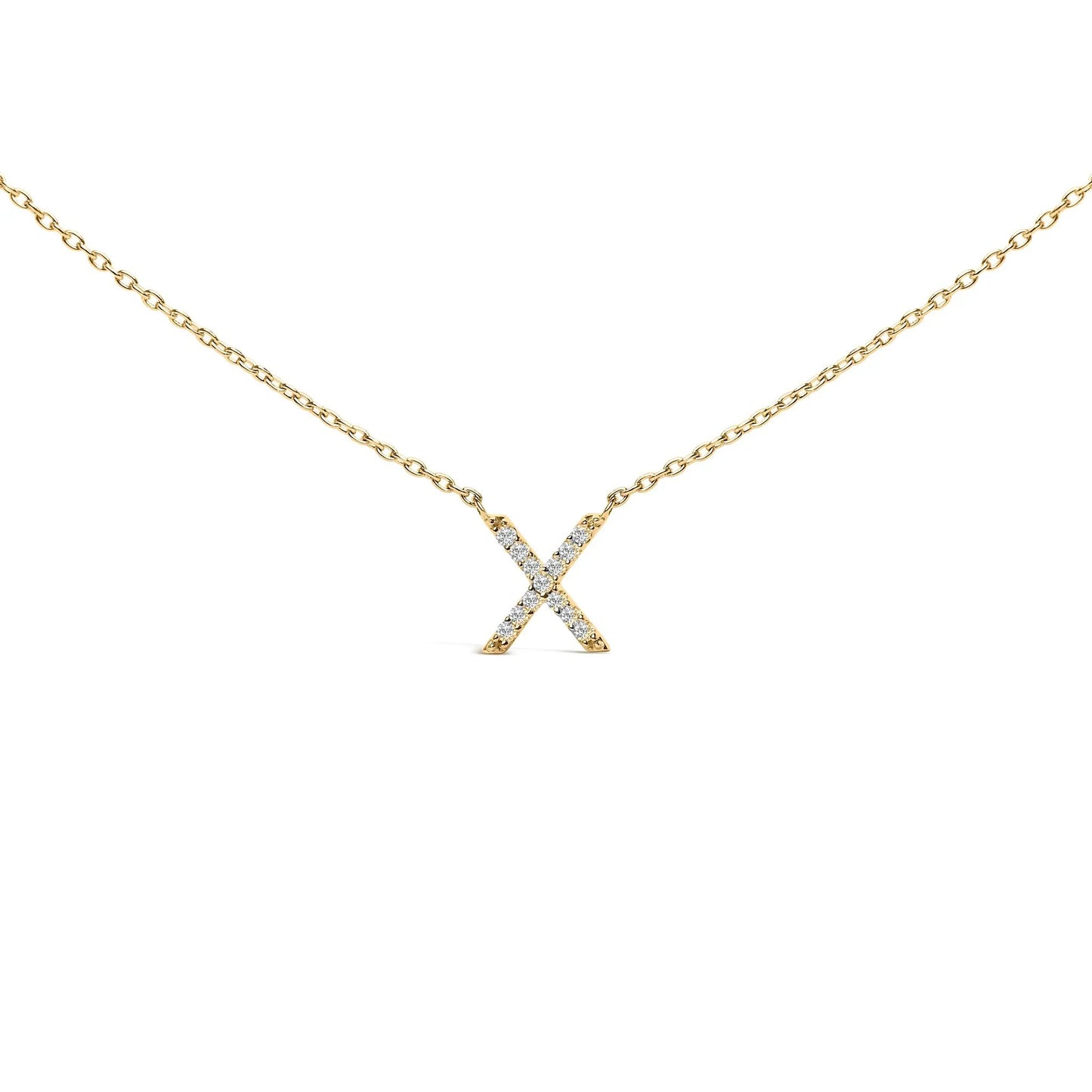 10K white gold diamond A Block initial pendant necklace on gold-tone chain by Bids.com on Tampa Home & Garden Store