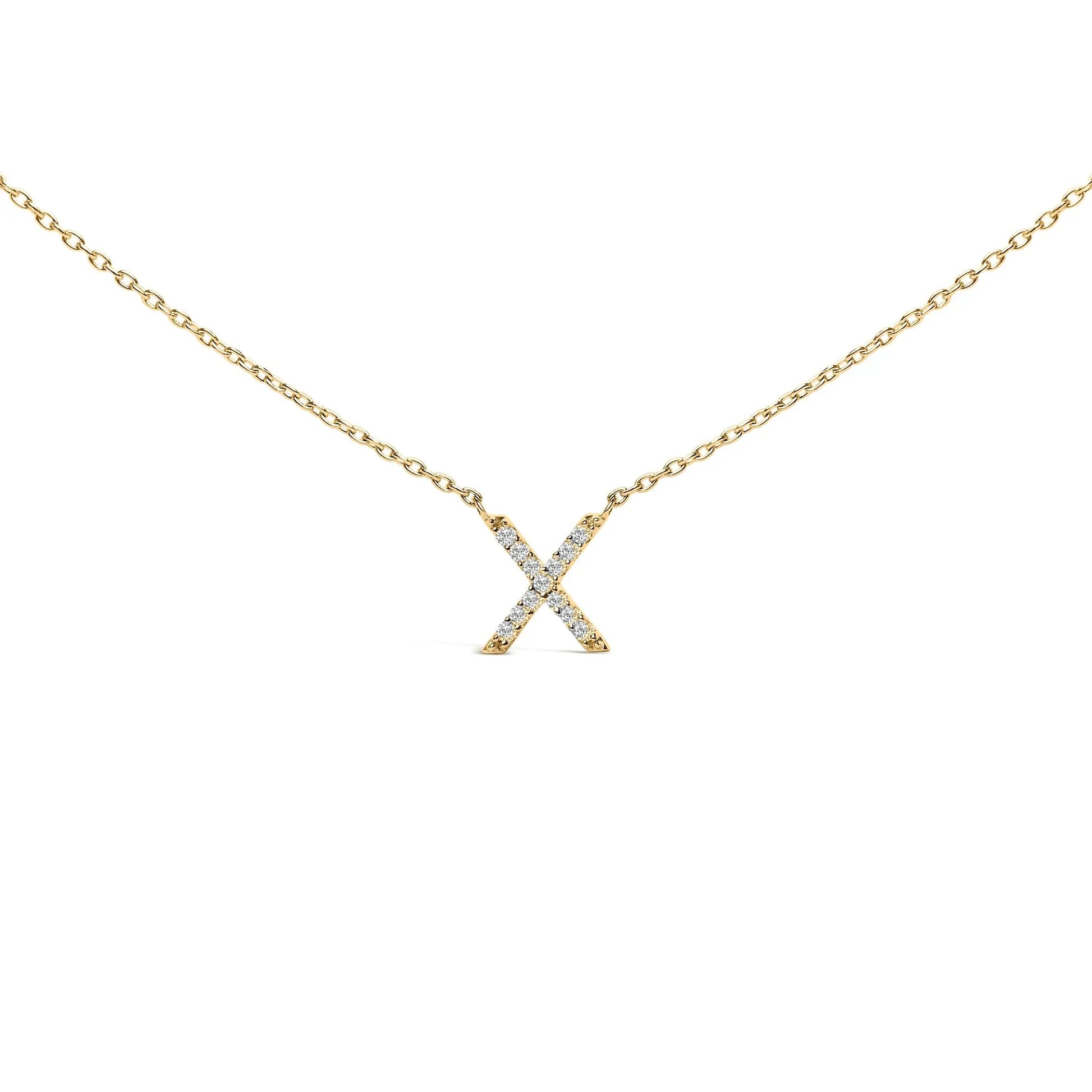 10K white gold diamond A Block initial pendant necklace on gold-tone chain by Bids.com on Tampa Home & Garden Store