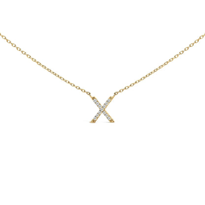 10K white gold diamond A Block initial pendant necklace on gold-tone chain by Bids.com on Tampa Home & Garden Store