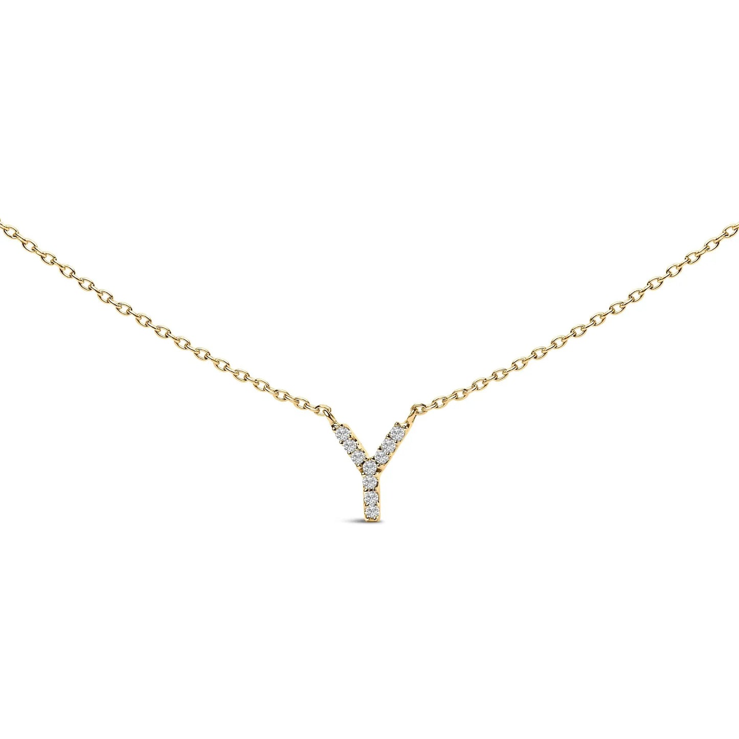 An initial pendant necklace with diamond accents in 10K white gold on a slim chain on Tampa Home & Garden Store