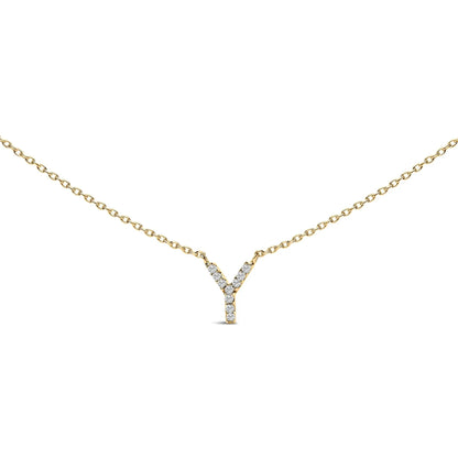An initial pendant necklace with diamond accents in 10K white gold on a slim chain on Tampa Home & Garden Store