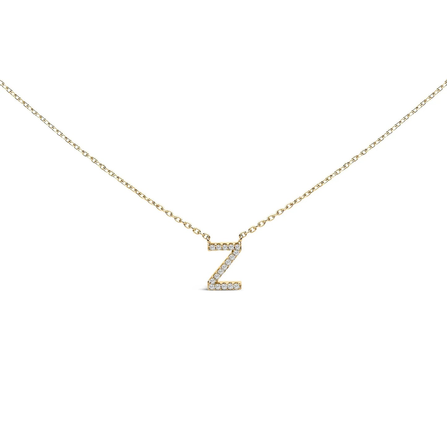 10K white gold diamond-accent A block initial pendant necklace with gold chain on Tampa Home & Garden Store