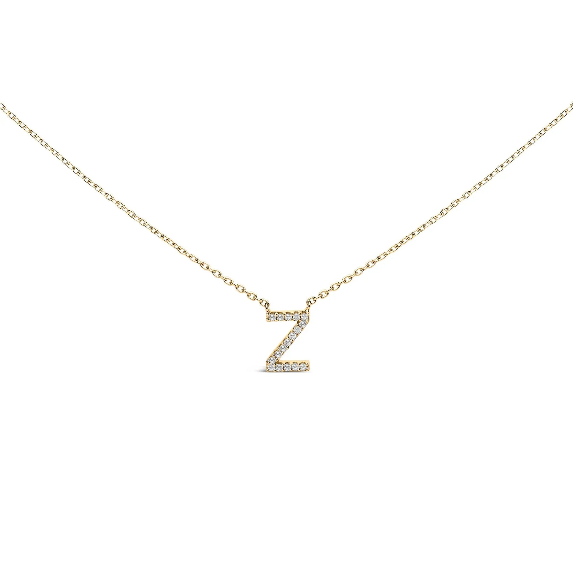 10K white gold diamond-accent A block initial pendant necklace with gold chain on Tampa Home & Garden Store
