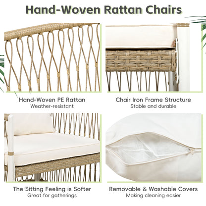 TOPMAX Patio 5pc outdoor dining set with hand-woven PE rattan chairs by HouseOfZazla on Tampa Home & Garden Store