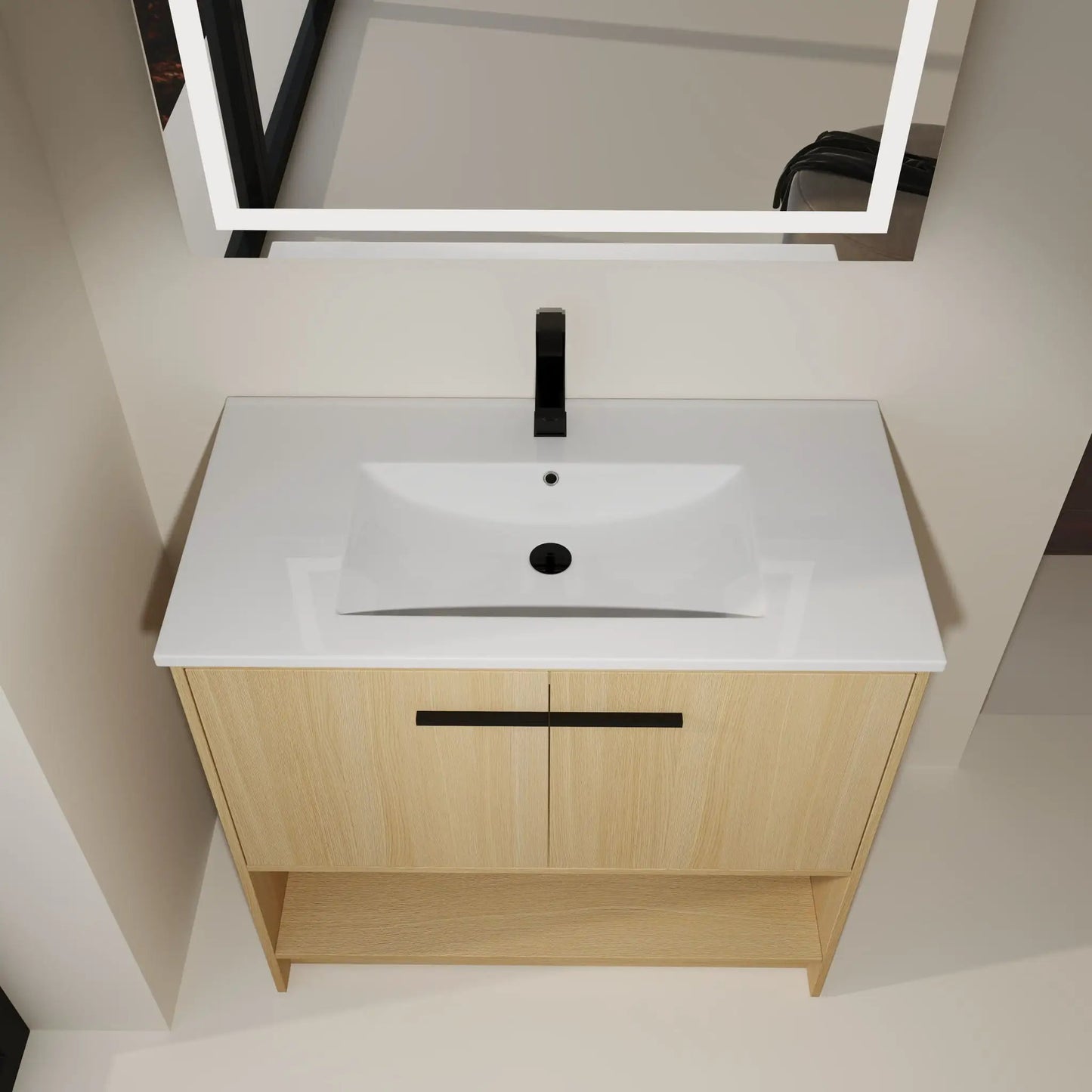 Modern Bathroom Vanity with Ceramic Sink