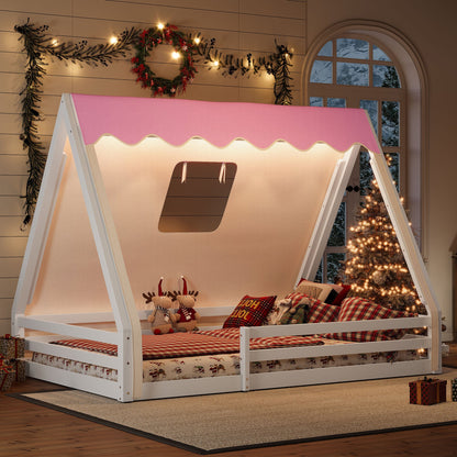Youth House Floor Bed With Tent Light And Frame