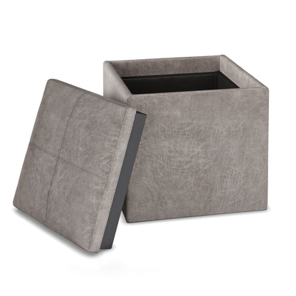 Rockwood Upholstered Cube Ottoman with Tray