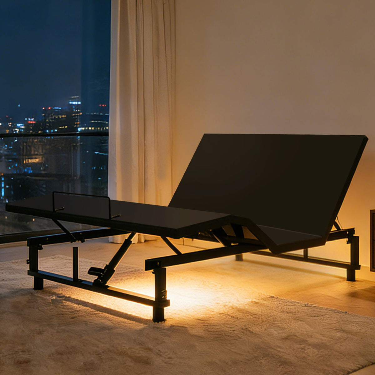 Adjustable bed base frame with wireless remote, 4 USB ports, under-bed nightlights, zero gravity on Tampa Home & Garden Store