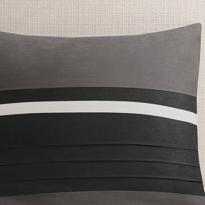 7 Pieced Faux Suede Comforter Set Black Queen
