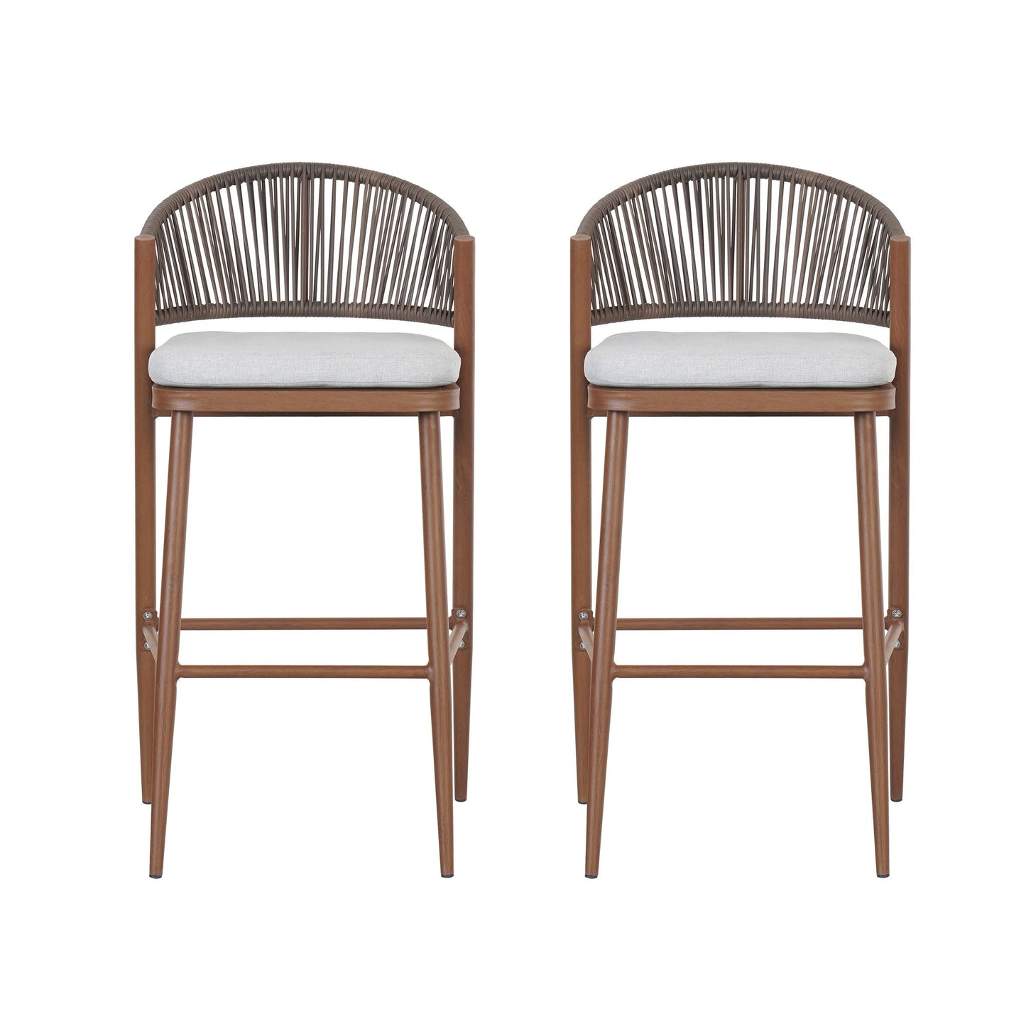 Outdoor Bar Stools With Scallop Cushion And Frame