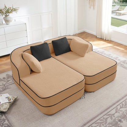 A Modern Teddy Fabric Sofa With No Assembly