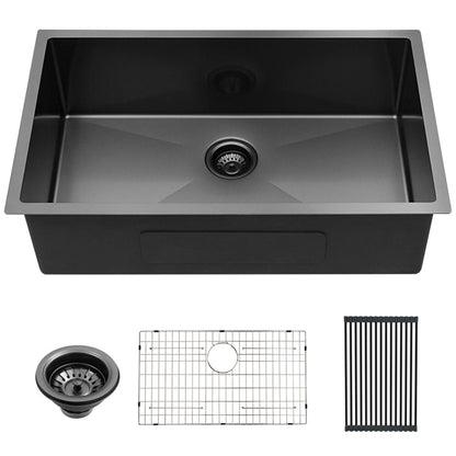 Gunmetal Black Undermount Sink and Single Bowl