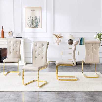 Elegant Faux Alligator Upholstered Dining Chairs