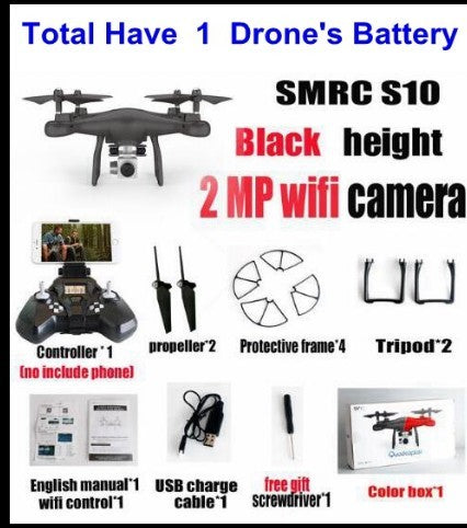 SMRC S10 FPV quadcopter drone with 2 MP WiFi camera, RC controller and propeller kit on Tampa Home & Garden Store