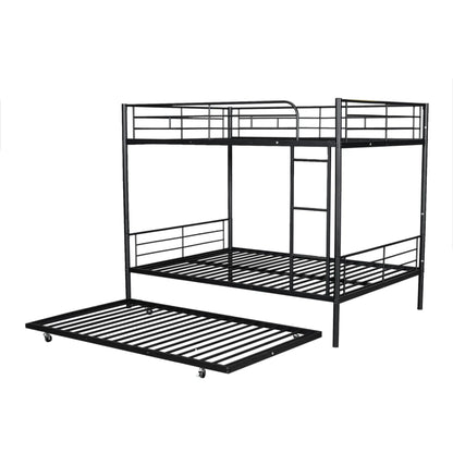 Steel Construction Bunk Bed in black metal with guard rails and ladder on Tampa Home & Garden Store