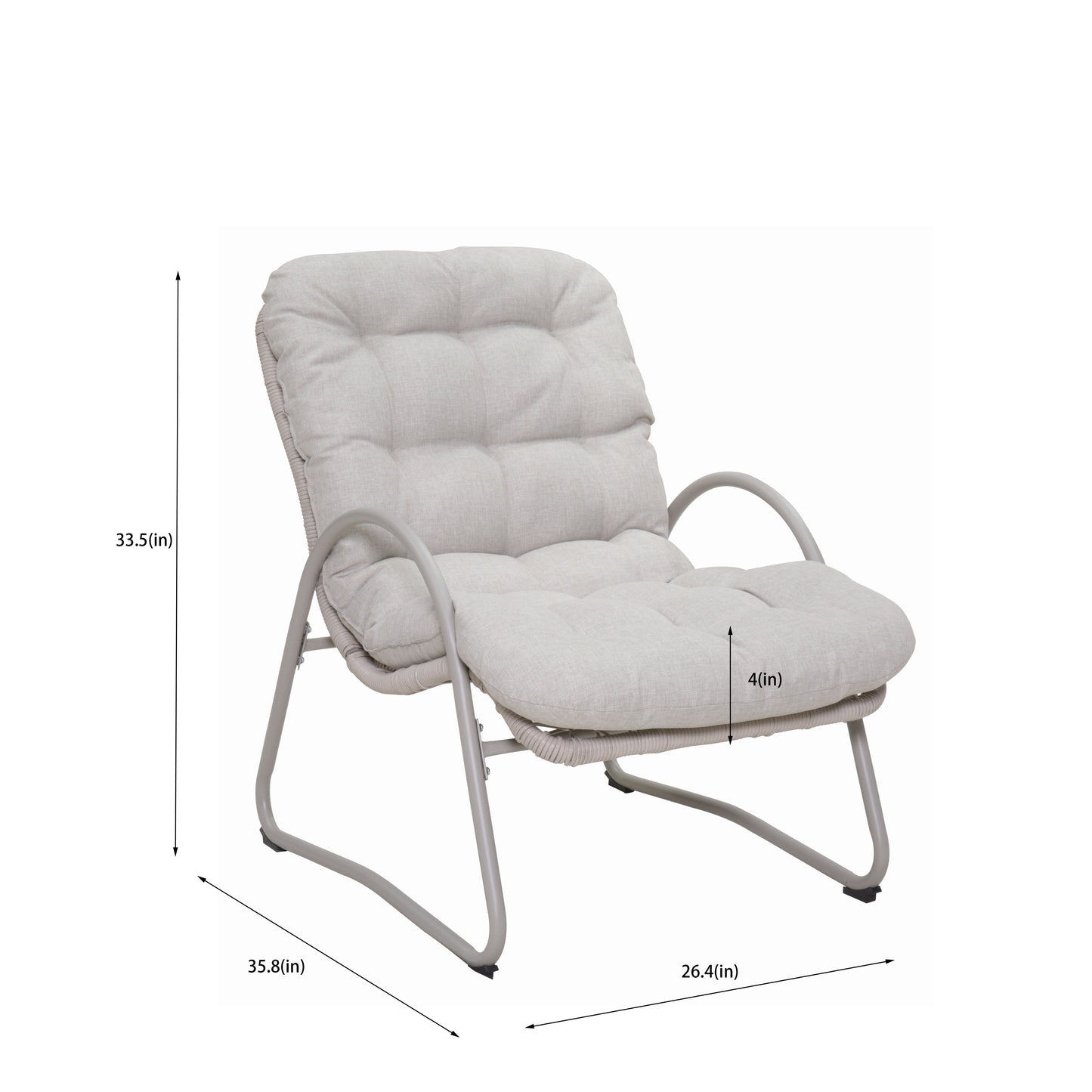 Outdoor Iron and Wicker Three Piece Patio Set