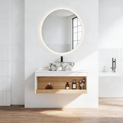 Floating Bathroom Vanity with Vessel Sink