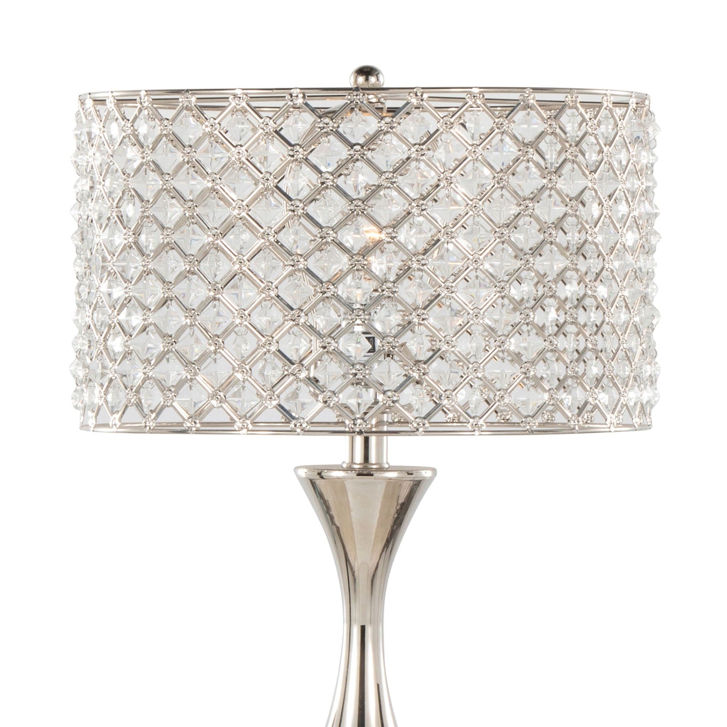 Topaz Contemporary Table Lamp with crystal lattice shade and silver-tone base by HouseOfZazla on Tampa Home & Garden Store