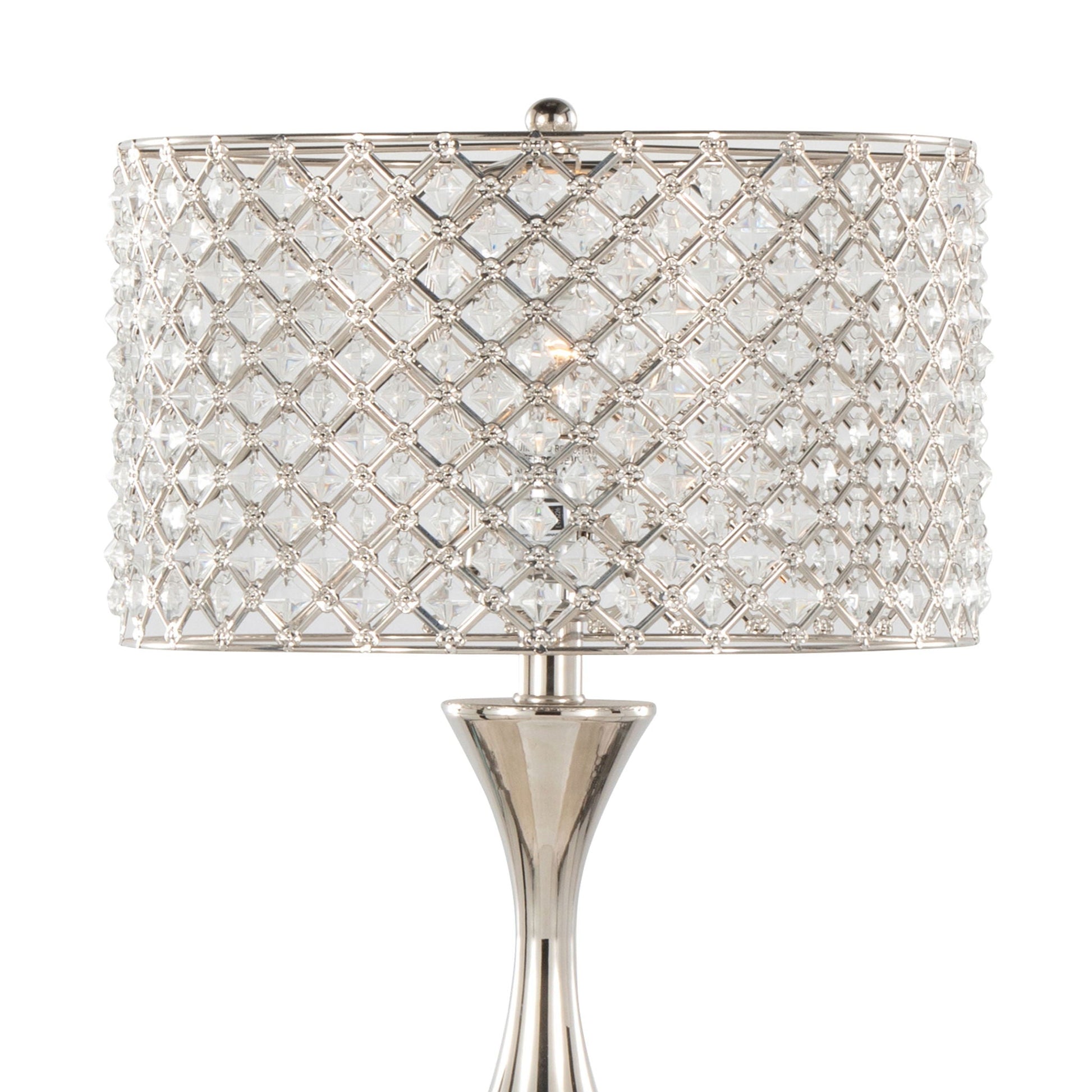 Topaz Contemporary Table Lamp with crystal lattice shade and silver-tone base by HouseOfZazla on Tampa Home & Garden Store