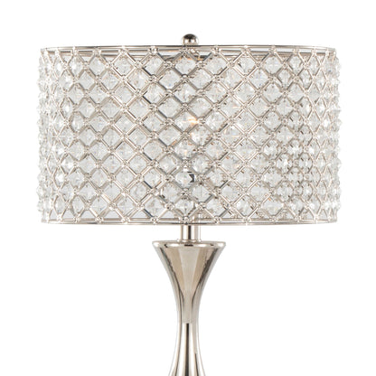 Topaz Contemporary Table Lamp with crystal lattice shade and silver-tone base by HouseOfZazla on Tampa Home & Garden Store
