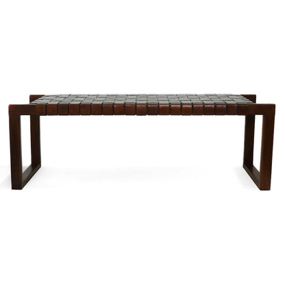 Christina Bench in Cognac and Dark Brown Tan