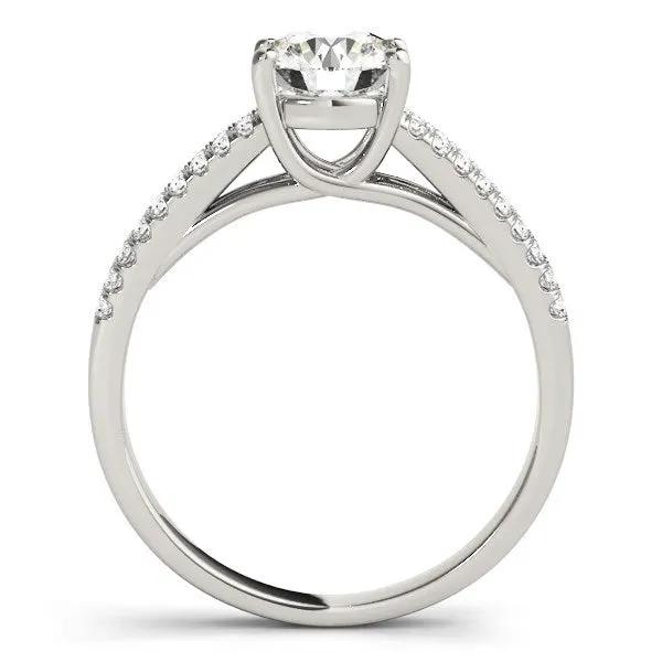 14k white gold engagement ring with split shank pave diamonds and round diamond 1 1/8 cttw on Tampa Home & Garden Store