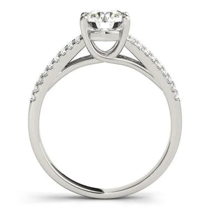 14k white gold engagement ring with split shank pave diamonds and round diamond 1 1/8 cttw on Tampa Home & Garden Store