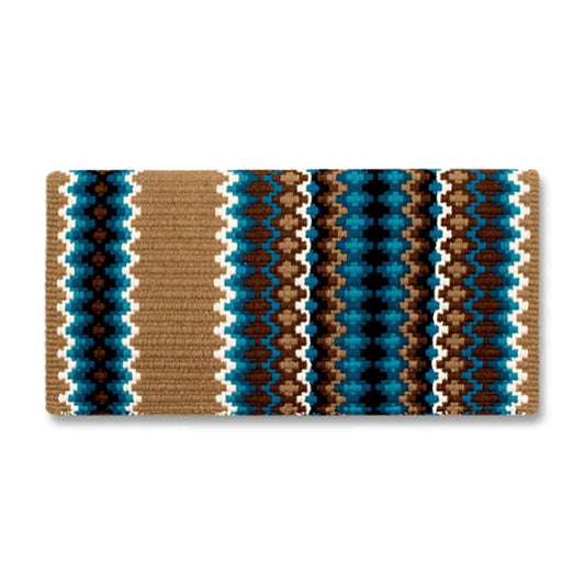 Mayatex 1458-1 40 X 34 In. Gemini Wool Saddle Blanket TAN TURQ BRN