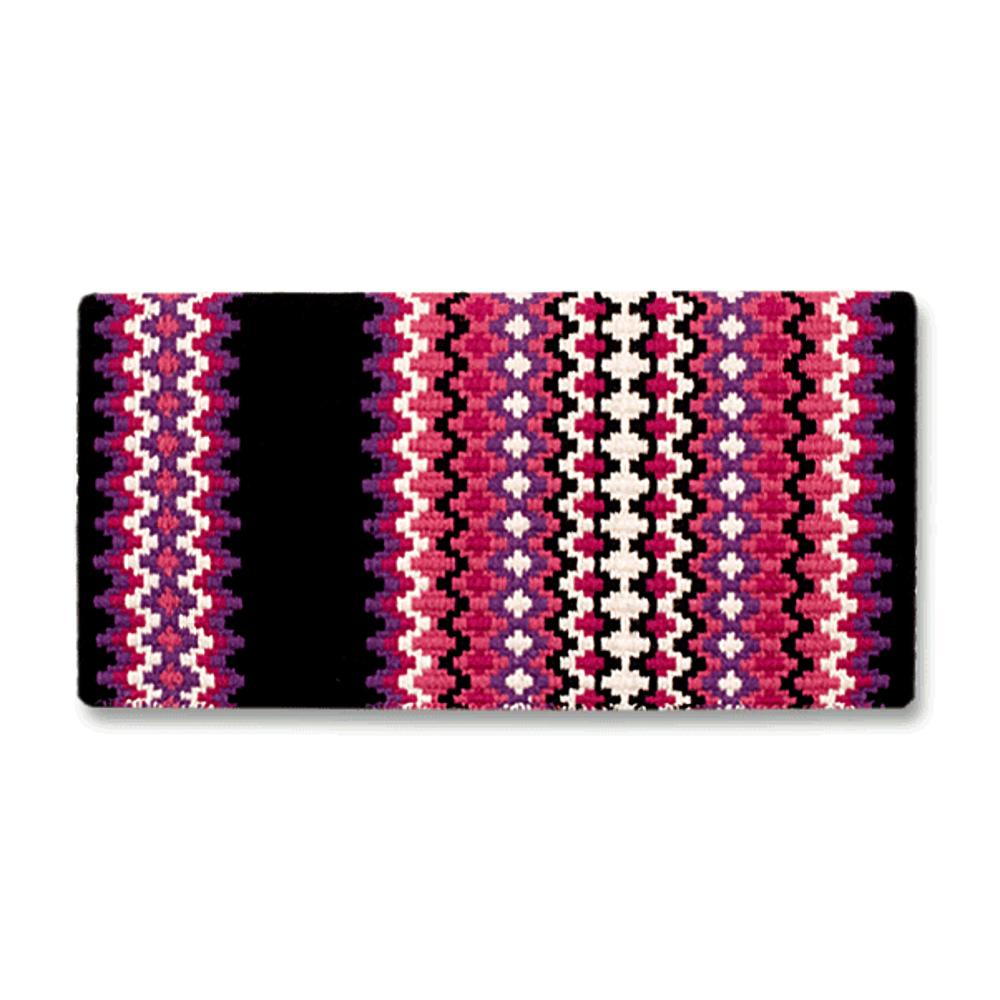 Mayatex 1458-6 40 X 34 po. Couverture de selle en laine Gemini BLK PPL PNK